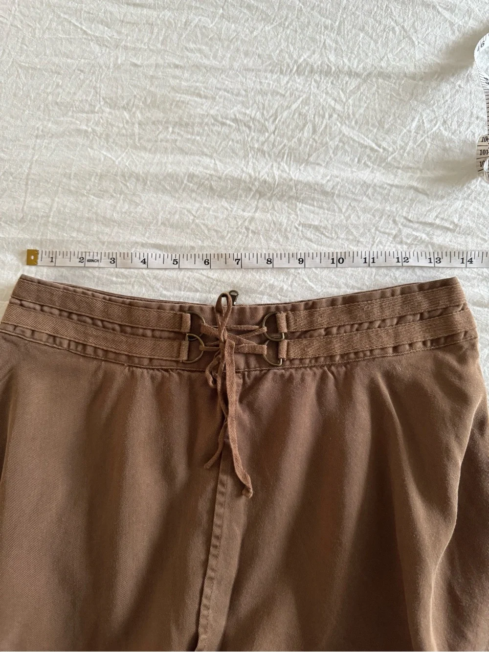 Free People Brown Drawstring Flowy Skort Shorts